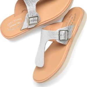 Kork-Ease Belmont Silver Flat Thong